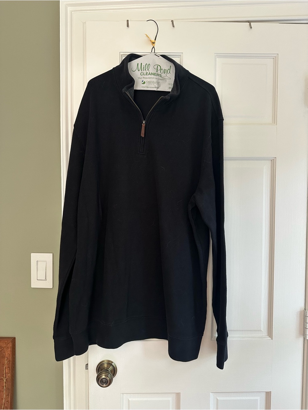 Lands' End Men's Black Half-Zip Pullover